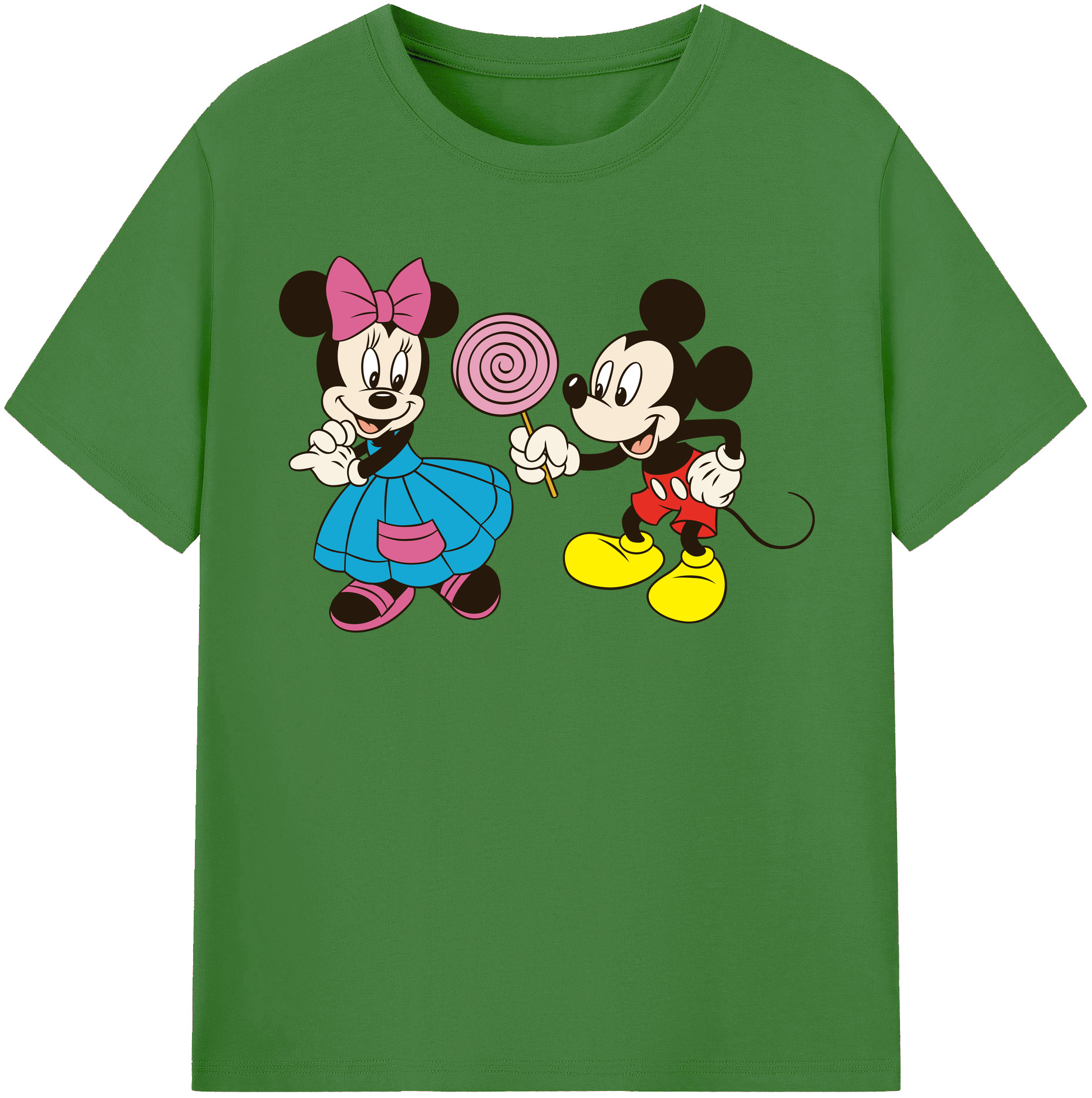 （画像用） ミッキーマウス Mickey Mouse レディースカジュアルプリントTシャツ（綿100％）